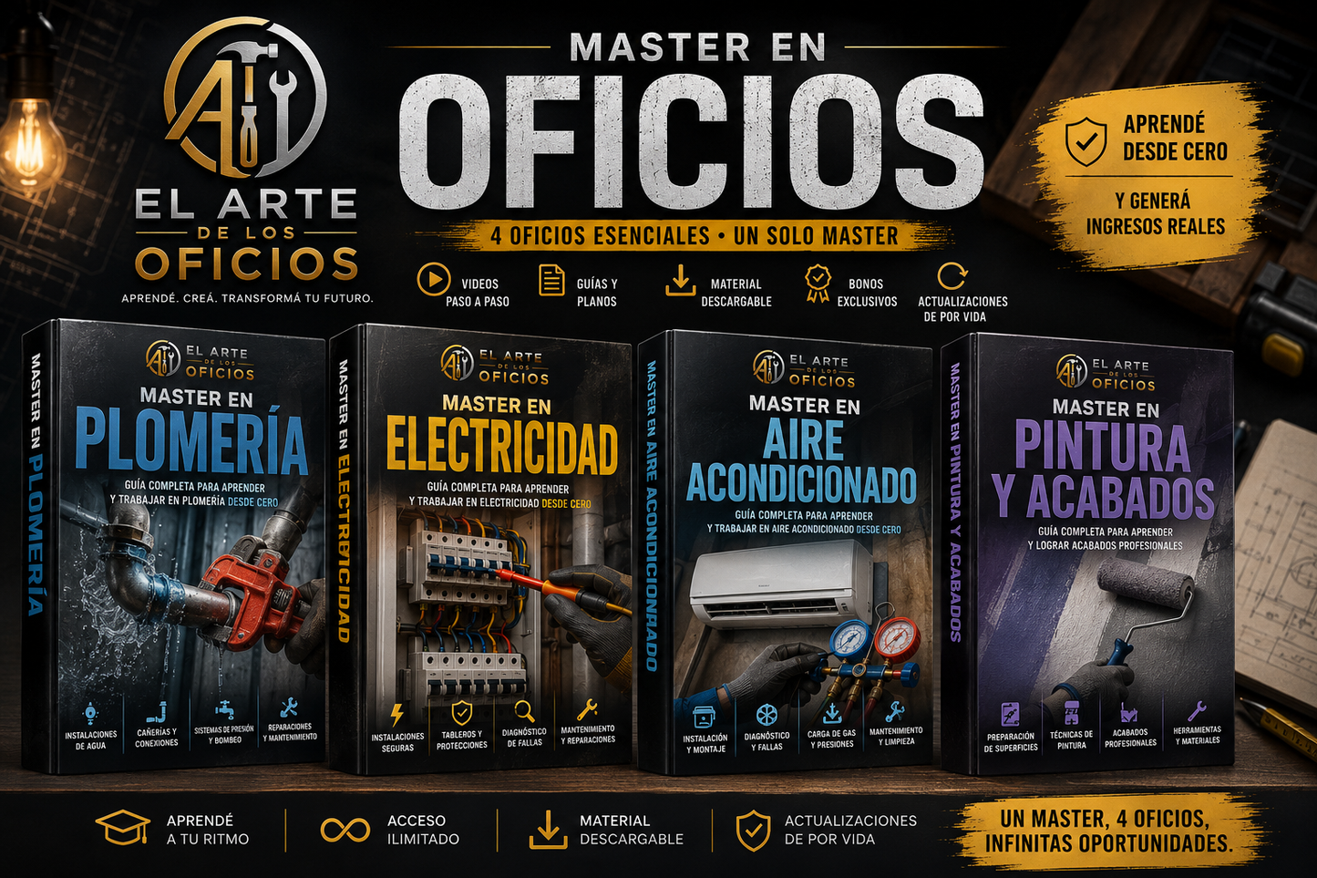 El Arte del Oficio 4 CURSOS +VIDEOS +BONOS